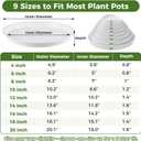 6 Packs 20 Inch Plastic Plant Saucers for Indoor Outdoor, Plant Water Catcher Tray for Pots, Bulk Flower Pot Saucers, Drip Trays for Potted Plants, Round Plates to Catch Water, White