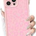 2 x NITITOP Compatible with iPhone 12 Pro Max Case Cute Stylish Leopard Print Design for Women Girls Men Artistic Soft TPU Shockproof Protective Full Camera Protection Cover - Pink