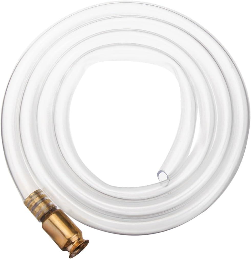 Shaker Siphon Hose for Gasoline, Gasoline Fuel Transfer Pump, Hand Pump Self Priming, 6Ft, 1/2'' Copper Valve Siphon Hose, for Gas Diesel Oil Liquid Water (1.8 m)