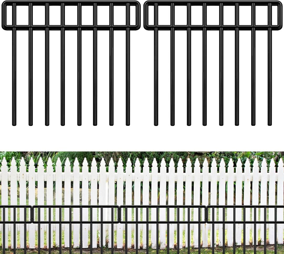 20Ft(L) X 13Inch(H) Animal Barrier Fence - 14 Pack Garden Fence Panels Metal Garden Edging Border No Dig Fencing for Dog Rabbits Ground Stakes Defense and Outdoor Patio Yard Bottom Blocker