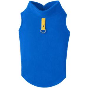 Gooby - Fleece Vest, Small Dog Pullover Fleece Jacket with Leash Ring, Deep Blue, Small (Small (Around 6-lb))