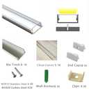 THMOOTHER Clear LED Strip U Channel 10-Pack 3.28FT,17X7.5MM Surface Mounted Tape Light Aluminum Track with Transparent Cover Cabinet,Stairs,Counter,Wall Flush Installed Low Profile (10, 3.28FT)