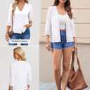 GRACE KARIN Cardigan Sweaters for Women Casual 3/4 Sleeve Lightweight Cardigans 2026 Summer Spring Button Down Sweater Tops (White, XXL)