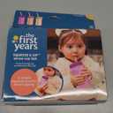 The First Years Squeeze & Sip Toddler Straw Cups - Squeezable Transition Sippy Cup with Silicone Straw - Toddler Feeding Supplies - Yellow/Pink/Orange - 7 Oz - 3 Count - Ages 6 Months and Up