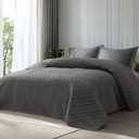 Bedsure Quilts Queen Size - Grey Bedspreads Queen Size with Basket Weave Pattern, Soft Quilt Bedding, Lightweight Comforter Coverlet for All Seasons (90" x 96")