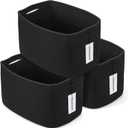 Cotton Rope storage Basket Bins 15X10X9.3 Woven Basket for Organizing Shelves Rectangle Decorative Baskets For storage Clothes Toys Books Towels Square Wicker Nursery basket organizer 3 pack black