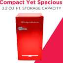 Frigidaire Retro Compact Fridge with Chiller, 3.2 cu ft Countertop Fridge with Built-In Bottle Opener, Compact Refrigerator for Office, Bedroom, Dorm Room or Cabin (Red)