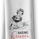 3 x Baking Towels for Women- Funny Joked Queen Hand Dish Kitchen DéCor,Absorbent Tea Towel,Gift for Mother Hostess New Home Friend Housewarming 16" x 24”