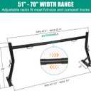 Non-Drilling Truck Rack, Heavy Duty Steel Extendable Truck Bed Ladder Rack, Fit for 52" to 71" Wide Truck Bed, 800 lb. Capacity