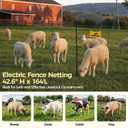 Electric Fence Netting for Sheep, Goat, Cattle, Hog, Deer, 42.5"H x 164'L | Portable Livestock Mesh Fence Nets with 14 Pre-Assembled Double-Spiked Posts for Backyard, Homestead, Farm, Ranch, Garden