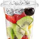 Fabulous Party [200 Sets- 16 Oz Clear Plastic Cups with Dome Lids] PET Crystal Clear Cups with Dome Lids, To Go Cup for Ice Cream Fruit Parfait Dessert Milkshake Iced Coffee Cold Drink