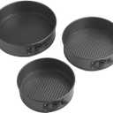 Wilton Gold Non-Stick 8,9,10 in Springform Cheesecake Pan Set, Stainless Steel Bakeware, Made without PFAs, Packaging May Vary