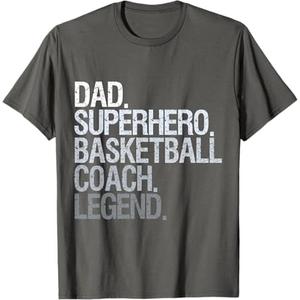 Basketball coach dad T-Shirt (Small, Grey)