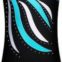 BAOHULU Leotards Girls Gymnastics Embroidery Shiny Aqua Rose Diamond Dance Clothes ( Black Blue)