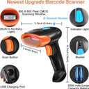 KUIIYER Bluetooth Barcode Scanner, Wireless 2D QR 1D Bar Code Scanners Handheld Barcode Reader with Updated 800 X 600 Pixel CMOS, Plug & Play for iPhone, Android, iPad, Tablet, PC Computers & POS