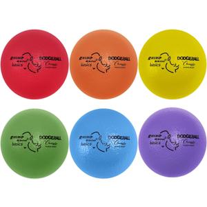 Champion Sports Rhino Skin Dodgeball Set  6 Soft Foam Dodgeballs with Tear-Resistant Coating, Grip Surface, Low Bounce, Mesh Bag, Indoor & Outdoor Playground or PE Class Ball Set  6 or 7