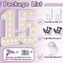 Light Up Numbers 4FT, Number 80 Light Up Sign Marquee Numbers 4 Feet Tall, Large 80 Marquee Number for 80th Birthday Party Decorations Mosaic Nmero