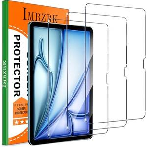 Pack of 3, IMBZBK 3 Pack Screen Protector for iPad Air 11 Inch 6th Generation (M2 2024 6th Gen) 9H Tempered Glass Accessories, Ultra HD, Anti-Scratch, Case Friendly, Face ID & Apple Pencil Compatible
