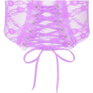 SUOSDEY Womens Lace-up Corset Belt Transparent PVC Lace Vintage Elastic Waist Belt for Dress (Purple)