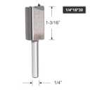 2 x 16mm Double Flute Straight Router Bit 5/8" Cutting Diameter, 1/4" Shank Flush Trim Cut Router Bit for Woodworking