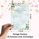 3 x 20 Graduation Party Invitations with Envelopes, Floral Greenery Grad Party Announcement Invite Cards, Grad Celebration Party Favor Supplies -a05