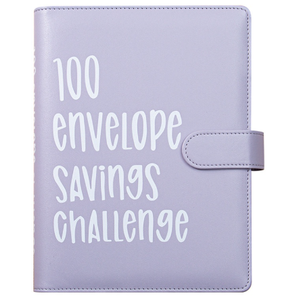 100 Envelopes Challenge Binder A5 Money Saving Binder,Easy and Fun Way to Save $5,050,Money Savings Budget Planner Book with Cash Envelopes for Budgeting Planner (Purple)
