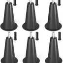 woiron 6 Pcs 5" High Rise Bed Frame Risers, Lift a Bed Frame by 5 Inches for Under Bed Storage, Heavy Duty Bed Lift, Stem Bed Frame Leg with Socket Sleeve to Replace