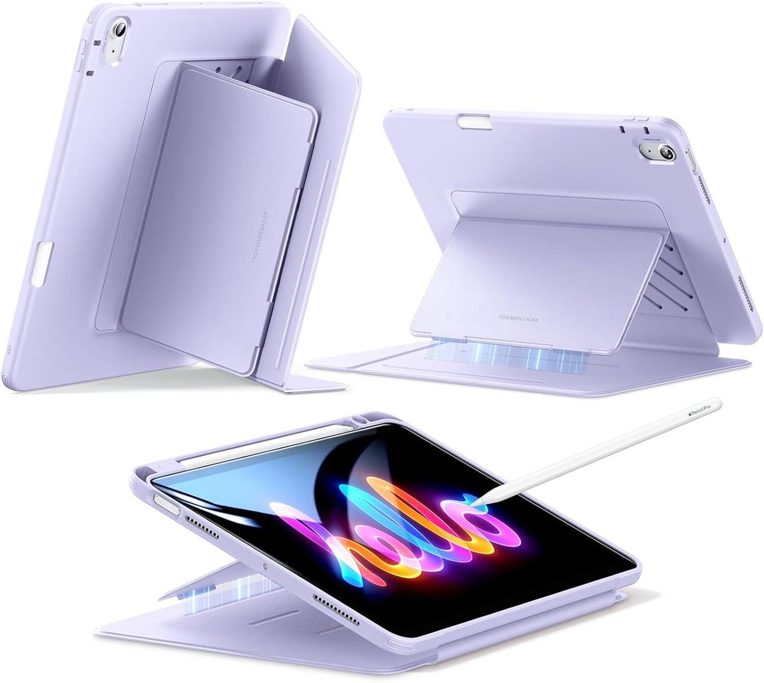 ESR for iPad Air 11 Inch Case M3/M2 (2025/2024), iPad Air 5th/4th Gen (2022/2020), Vertical Stand Cover, Multi Stand Angles, Ultra-Stable Case with Pencil Holder, Flip Series, Purple