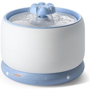 WOPET Wireless Cat Water Fountain, 3L/101oz W03 Stylish Ceramic Pet Water Fountain, 5000 mAh Battery Operated Cat Water Dispenser for Cats & Dogs, Ultra-Quiet, Easy to Clean and Assemble White Blue