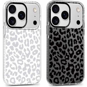 2 Pack Cheetah Cases for iPhone 17 Pro Max Case 6.9", Clear with Cute Fashion Leopard Patterns for Girls Women, Slim Funda with Shockproof Protection Silicone Soft TPU Cover (Cheetah Print 01)