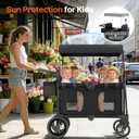 BIERUM 4 Seater Wagon Stroller for Kids, All-Terrain Foldable Cart, 48.8"D x 28.3"W x 48.9"H