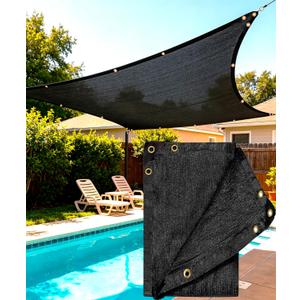E.share 90%-95% Black Sun Shade Cloth 12FT x 8FT, Heavy Duty Outdoor Shade Netting with Reinforced Grommets, UV Resistant Breathable Fabric for Patio Garden Greenhouse Pergola Chicken Coop & Kennel