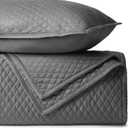BIOWEAVES 100% Organic Cotton Quilts Queen Size - Diamond Stitched Quilted bedspreads - All Season Oversized Coverlet Set - GOTS Certified Bedding Set | 1 Quilt & 2 Pillow Shams, Coverlet Set - Full / Queen