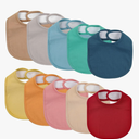 10 Pack Cotton Snap Bibs for Baby Boy Girl, Super Soft Drool Bibs for Teething and Feeding
