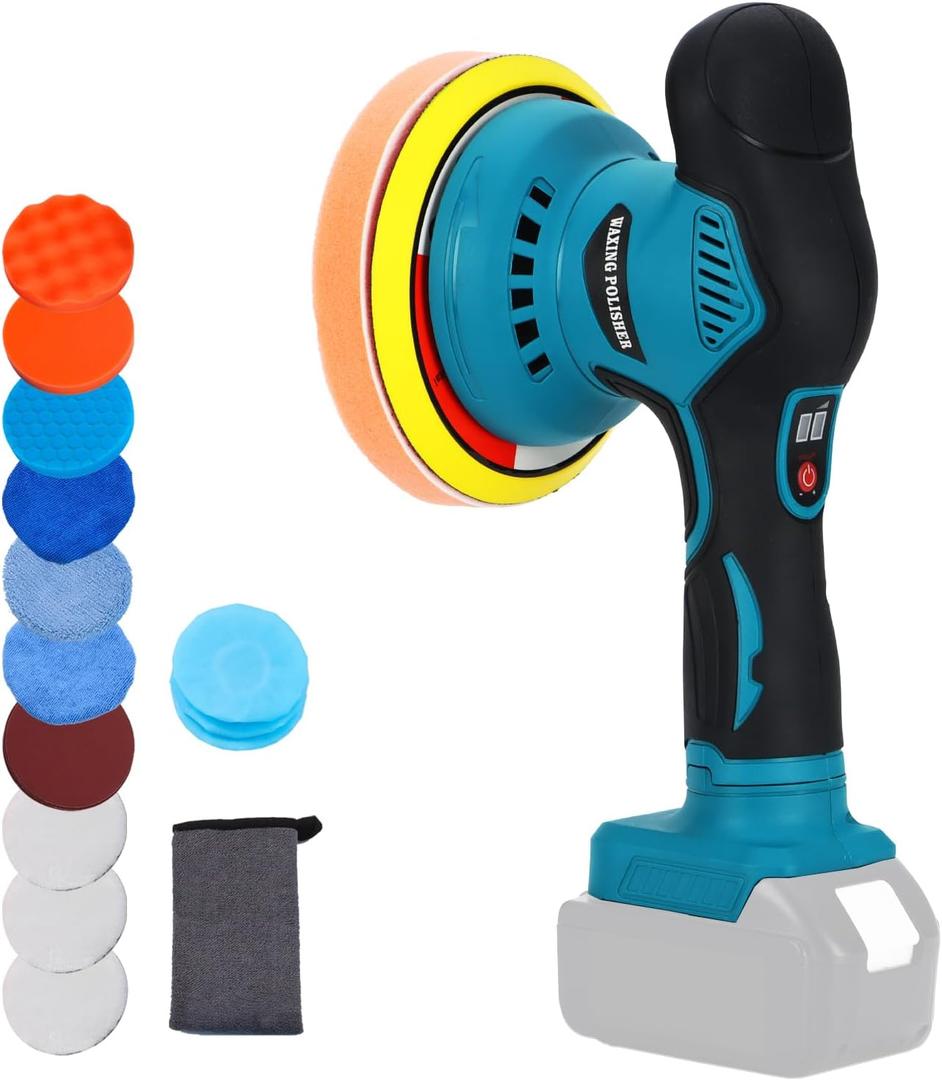 Buffer Polisher Compatible with Makita 18v Battery, Cordless 6 Inch Orbital Buffer, Brushless Motor Car Buffer for Boat, Car Polishing and Waxing (Tool Only, NO Battery )