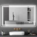 40 x 24'' LED Bathroom Mirror Dimmable 3 Colors Lighted Bathroom Mirror Anti-Fog Stepless LED Mirror for Bathroom Smart Vanity Mirror Wall Mounted Horizontal/Vertical