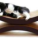 PetFusion Ultimate Cat Scratch Lounge, Cat Scratchers for Indoor Cats, Reversible & Durable, Made from Recycled Corrugated Cardboard, Walnut Brown