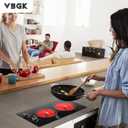 VBGK Electric Cooktop,110V 2400W Electric Stove Top with Knob Control,9 Power Levels, Kids Lock & Timer,LED touch control,Overheat Protection Electric stove,24 Inch desktop 2 burner
