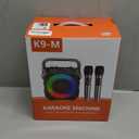 Karaoke Machine, Portable Bluetooth Speaker with 2 Wireless Microphones for Adults & Kids with Lights, Karaoke Microphone with PA System Supports USB/TF/REC/FM/AUX for Home Party Home System Packages (Black)