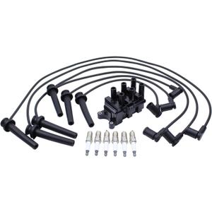 ApplianPar Ignition Coil and Spark Plug Wires Set for Ford E150 E250 2001-2003, F150 4.2 2001-2008, Freestar 2004-2007, Mustang 2001-2004, Ranger 2001-2008, Taurus 2001-2007, Mazda B3000 2001-2007 V6