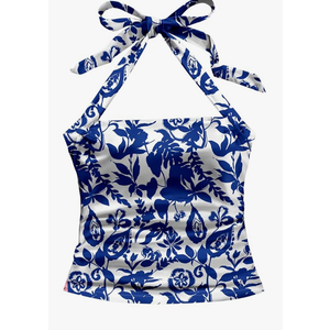 Floerns Women's Floral Print Halter Tops Sleeveless Backless Summer Camisole, No Size
