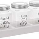 Spend Save Give Piggy Bank for Kids, Money Coin Savings Piggy Bank Jar Box for Kids Child Safe Money Saver, Teach Children About Giving Spending Saving Money Piggy Box for Boys Girls