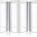 Teenyyou 3 Pcs Clear Glossy Glass Shade Replacements for Pendant Light Fixtures Glass Lamp Shade Cover, 1-5/8 Inch Fitter E26 Base, 4"w x 6"h, Replacement Lamp Globe for Chandelier Wall Sconce