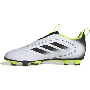 adidas Goletto IX Laceless Firm Multi Ground Sneaker, White/ Black/ Lucid Lemon, 10.5 US Unisex Little Kid