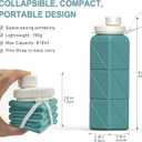 BEAUTAIL Collapsible Water Bottles 20.6oz 2 Pack, Silicone Foldable Portable Travel Water Bottle, BPA-free, Reusable Leakproof for Traveling Camping Hiking Cycling Sports Outdoor (Blue+Pink)
