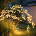 JJGoo Solar Garden Lights, New Upgraded 2 Pack Solar Swaying Starburst Light, Waterproof Fireworks Outdoor Lights, Yard Patio Pathway Decoration, Warm White (4 x 4 x 30 inches)