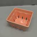 DALAVE 4 Pack Ceramic Berry Basket Pink 4.3 inch Ceramic Berry Bowl With Holes Square Kitchen Fruit Basket Berrys Colander for Veggie, Berries, Fruits, Home Decor