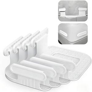 Lock Bed Sheet Holders for CornersFits All Kinds of Sheets and Mattress Sizes, ABS Material with High Flexibility, Easy One-Time Installation- No More Loose Sheet, Ensure a Sound Sleep (white)