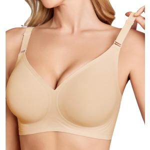 Avidlove Wireless Bras for Women Comfy Seamless Bra No Underwire Bras Full Coverage Bralettes Soft Comfortable Everyday Bra (X-Large, Nude)