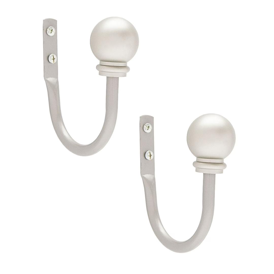 Kenney Chelsea Ball End Curtain Holdback Set, Antique Pewter, Set of 2